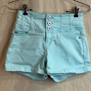 No Boundaries Light Teal High Waist Shorts